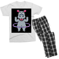 Hula Hoop Dance Hippopotamus Poster Gift Men's T-shirt Pajama Set | Artistshot