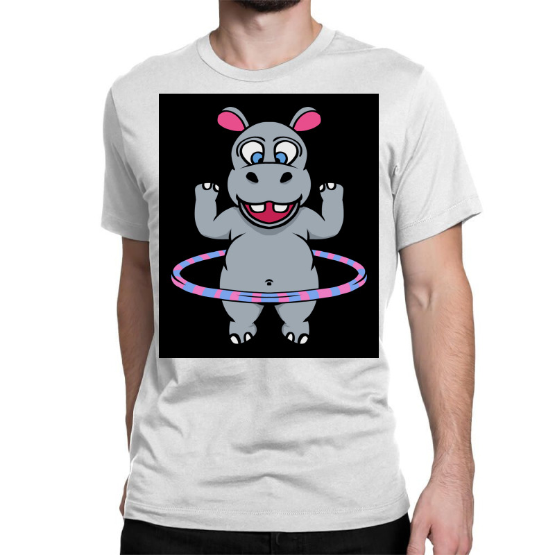 Hula Hoop Dance Hippopotamus Poster Gift Classic T-shirt | Artistshot