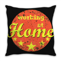 Working At Home   Online Throw Pillow | Artistshot