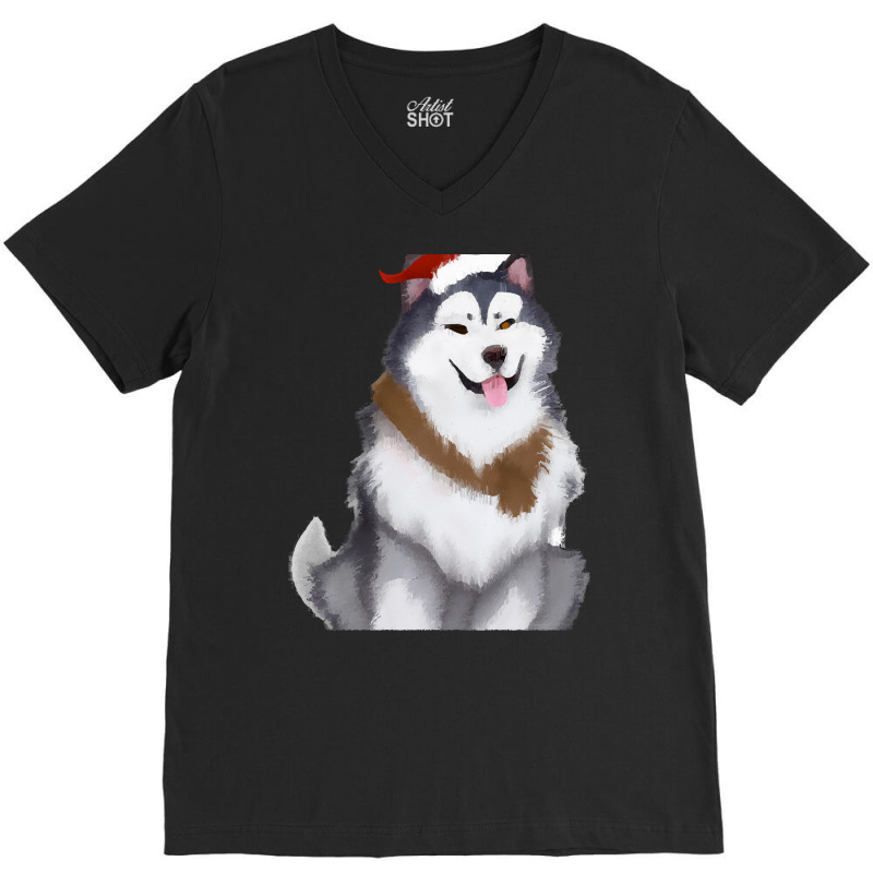 Alaskan Malamute T  Shirt Cute Alaskan Malamute Drawing T  Shirt V-neck Tee | Artistshot