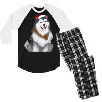 Alaskan Malamute T  Shirt Cute Alaskan Malamute Drawing T  Shirt Men's 3/4 Sleeve Pajama Set | Artistshot