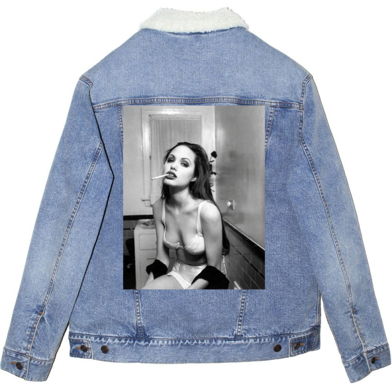 Angelina Jolie Unisex Sherpa-Lined Denim Jacket by raimalkereemg | Artistshot