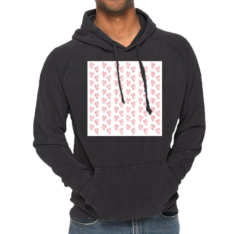 Red And White Flower Pattern Poster Boy Vintage Hoodie | Artistshot