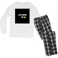 Stay Positiv Poster Nature Men's Long Sleeve Pajama Set | Artistshot