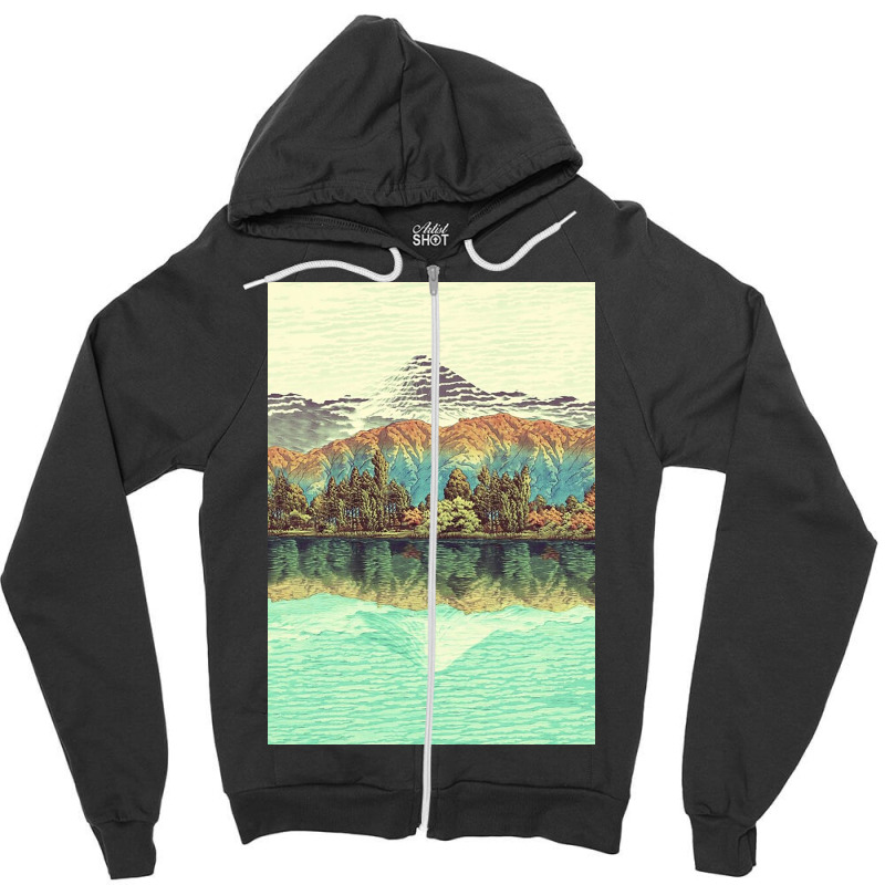 The Unknown Hills In Kamakura Zipper Hoodie by williammillerr | Artistshot