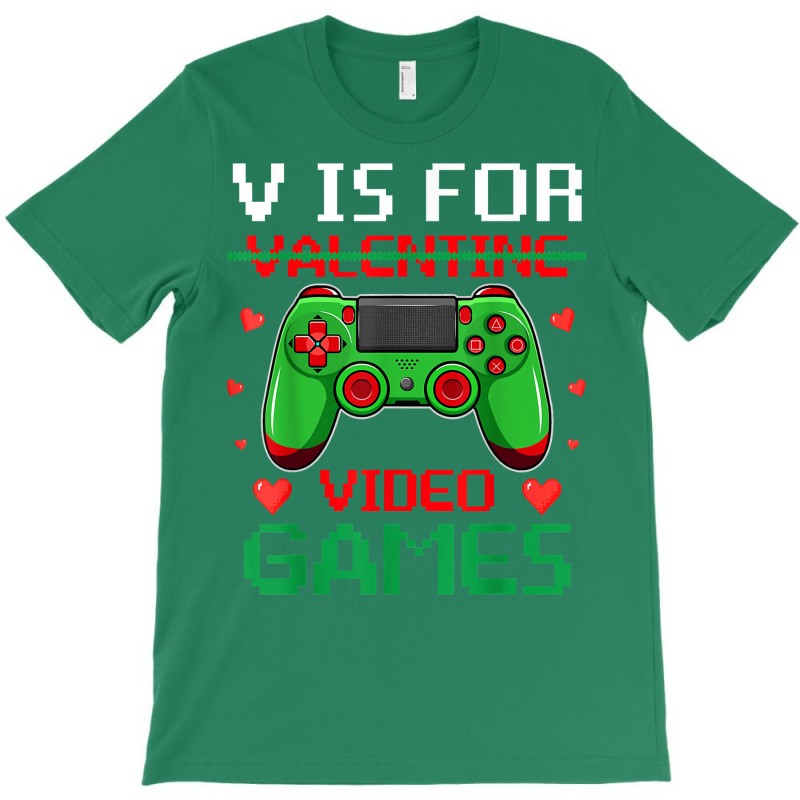 V Is For Video Games Funny Valentinex27s Day Gifts Classic Tshirt Star T-shirt | Artistshot