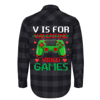 V Is For Video Games Funny Valentinex27s Day Gifts Classic Tshirt Star Flannel Shirt | Artistshot