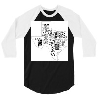 Texas Poster Cool 3/4 Sleeve Shirt | Artistshot