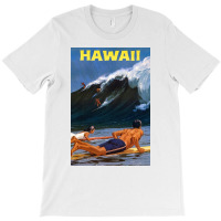 Hawaii Vintage Travel Poster Restored T-shirt | Artistshot