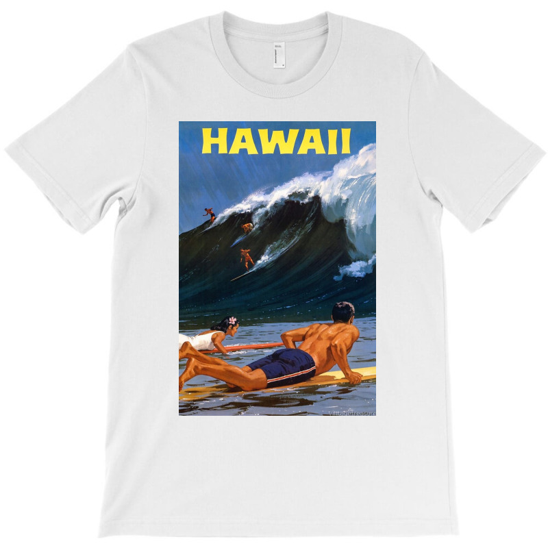 Hawaii Vintage Travel Poster Restored T-shirt | Artistshot