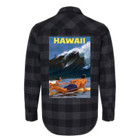 Hawaii Vintage Travel Poster Restored Flannel Shirt | Artistshot