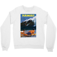 Hawaii Vintage Travel Poster Restored Crewneck Sweatshirt | Artistshot