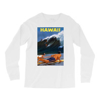 Hawaii Vintage Travel Poster Restored Long Sleeve Shirts | Artistshot