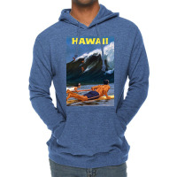 Hawaii Vintage Travel Poster Restored Lightweight Hoodie | Artistshot