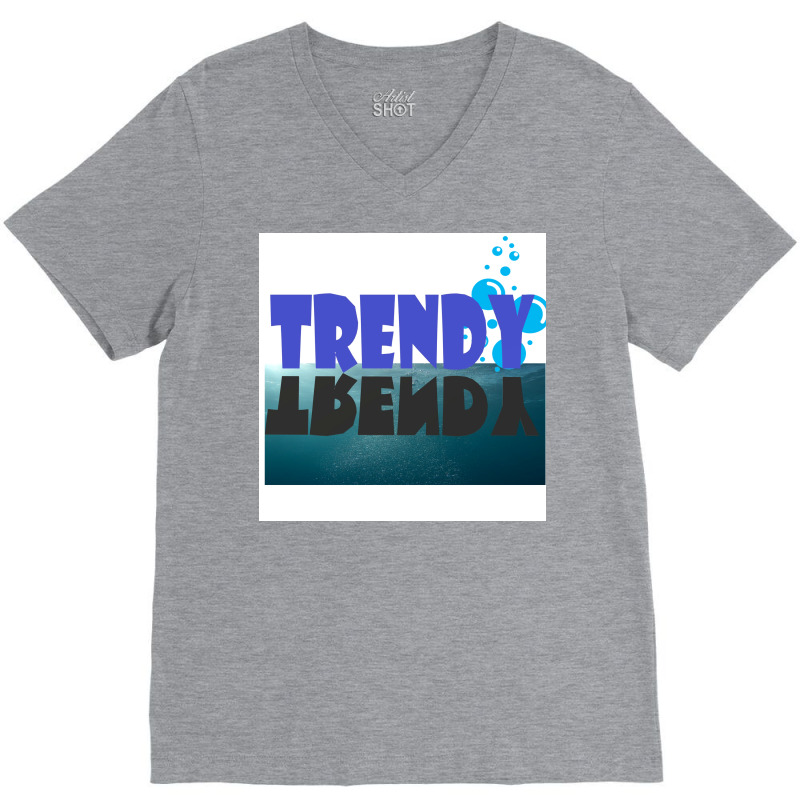 Trendy Poster Blue V-Neck Tee by sporewashory | Artistshot