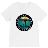 Arkdale Lake Wisconsin T  Shirt Arkdale Lake Wisconsin Paddleboarding V-neck Tee | Artistshot