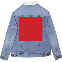 Trendy Basics Trend Color Flame Scarlet Poster Vintage Unisex Sherpa-lined Denim Jacket | Artistshot