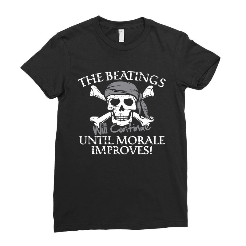 The Beatings Will Continue Until Morale Improves Ladies Fitted T-Shirt by afroiani | Artistshot