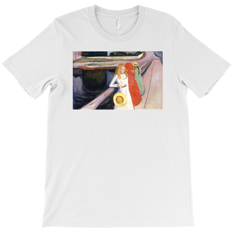 Edvards Girls On A Bridge 1900 T-shirt | Artistshot