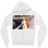 Edvards Girls On A Bridge 1900 Zipper Hoodie | Artistshot