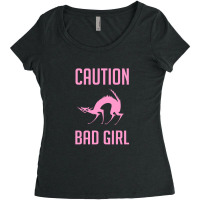 Caution Bad Girl Women's Triblend Scoop T-shirt | Artistshot