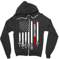 American Flag With Bartender Tshirt For Women Men Father Zipper Hoodie | Artistshot