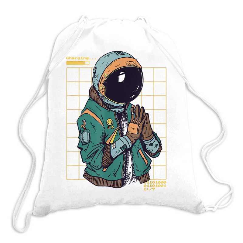 Astronaut Space Travel Retro Aesthetic Streetwear T Shirt Drawstring Bags | Artistshot