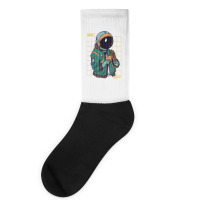 Astronaut Space Travel Retro Aesthetic Streetwear T Shirt Socks | Artistshot