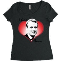 I Love Macron Fitted  Quote Women's Triblend Scoop T-shirt | Artistshot