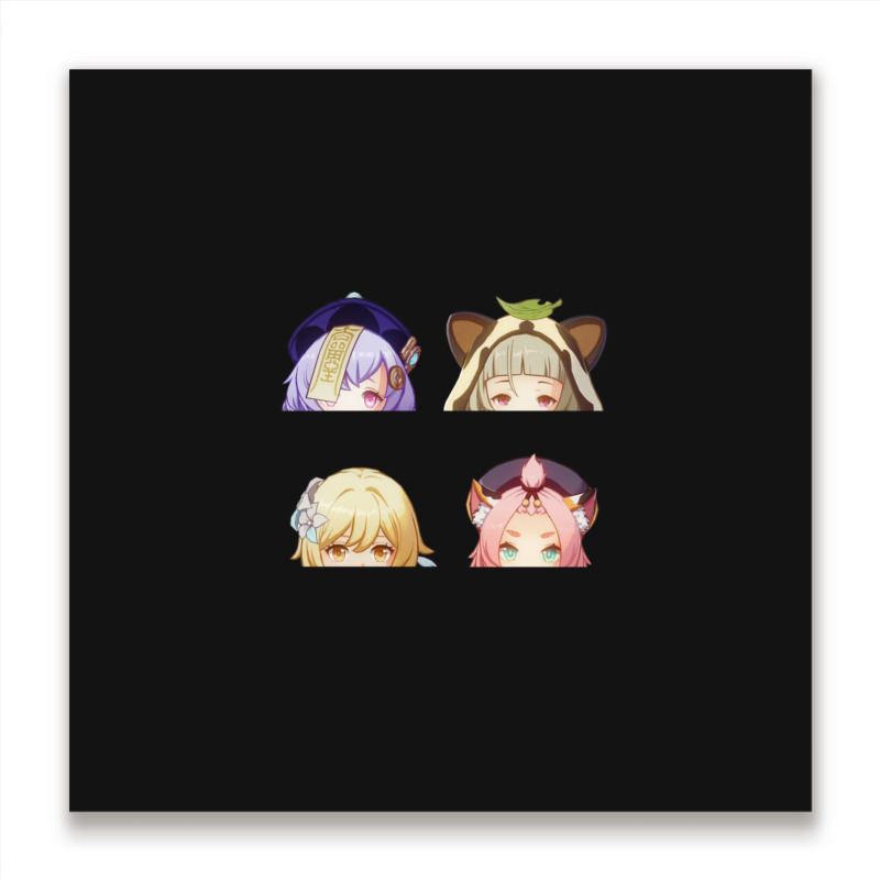 Mini Genshin Peekers Metal Print Square by adwoaafredyy | Artistshot