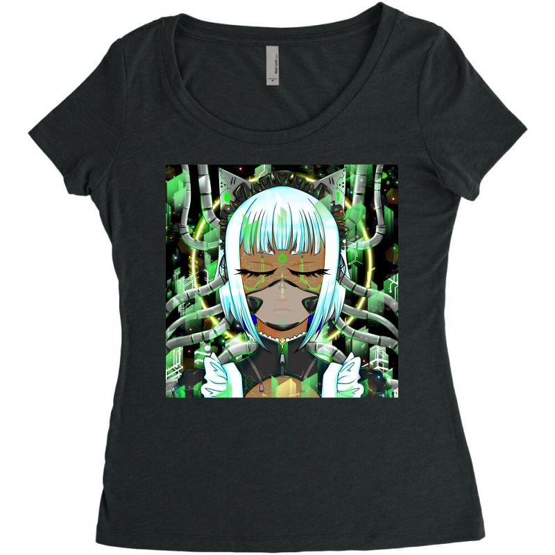 Cybermaid Cat Girl Women's Triblend Scoop T-shirt by ClaytonPaulToquero | Artistshot