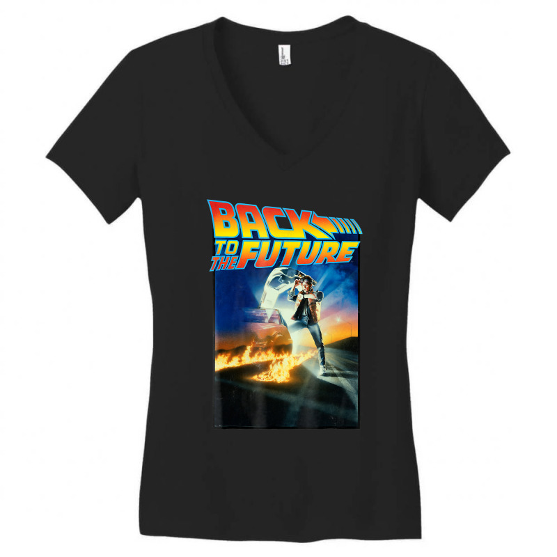 Back To Movie Poster Women's V-Neck T-Shirt by JoelJBerghoff | Artistshot