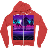 Twilight Retrowave Zipper Hoodie | Artistshot