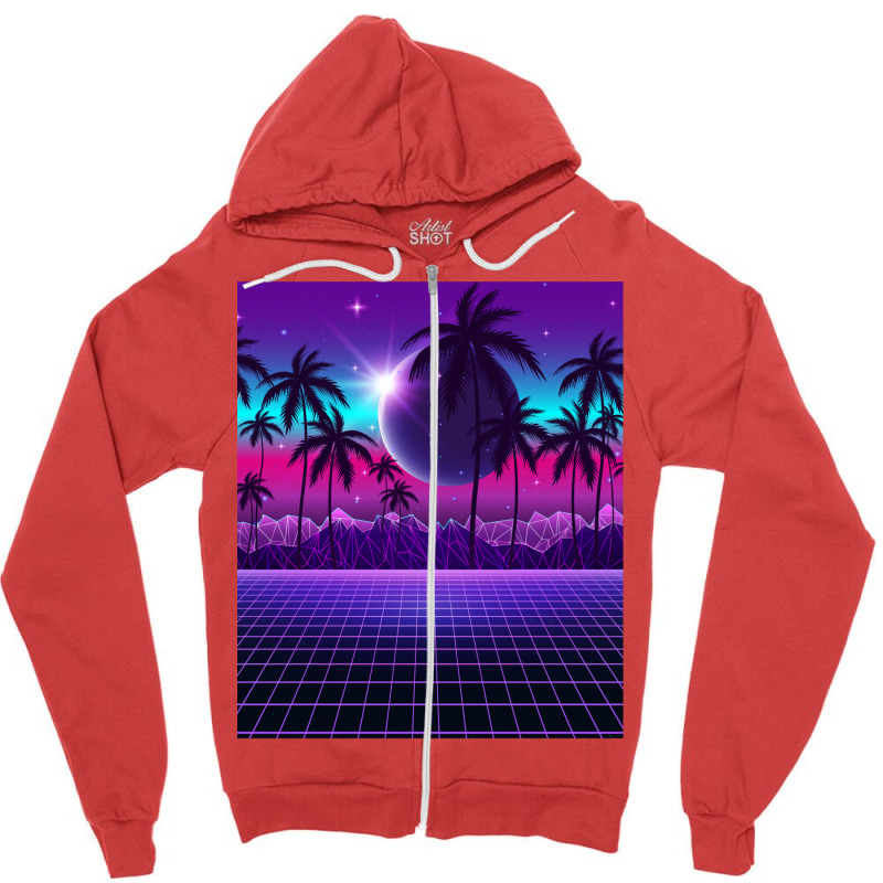 Twilight Retrowave Zipper Hoodie by muingalivera | Artistshot