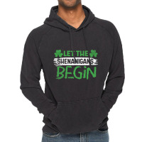 St . Patricks Day Irish Shamrock Let The Shenanigans Begin T Shirt Vintage Hoodie | Artistshot