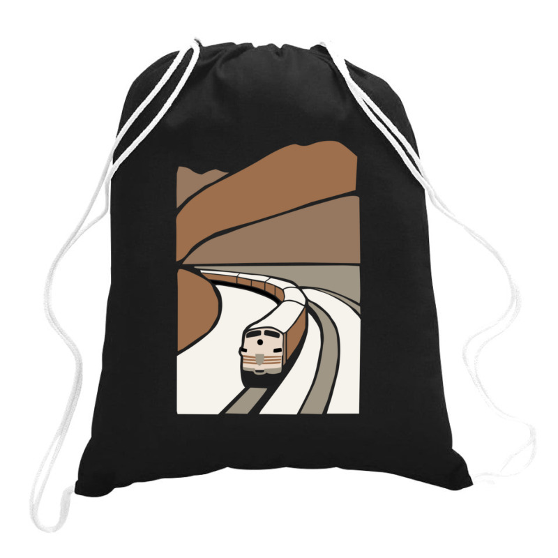 Rail Fans Railway Usa Train Poster Trains Decoration Trani Fan Railway Drawstring Bags | Artistshot