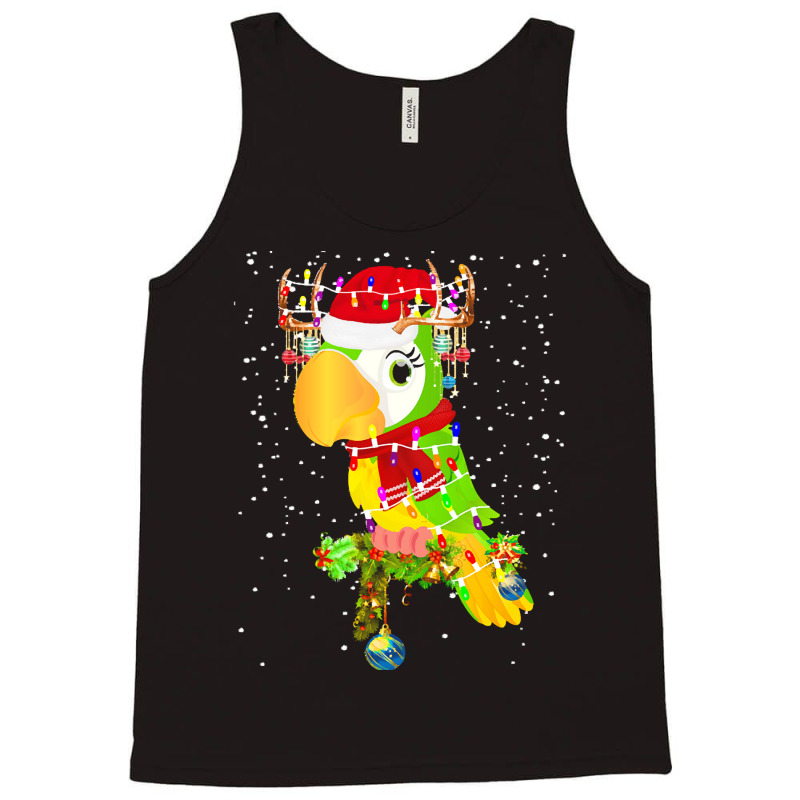 Funny Christmas Gift For Cat Lover T  Shirt Santa Parrot Gorgeous Rein Tank Top | Artistshot