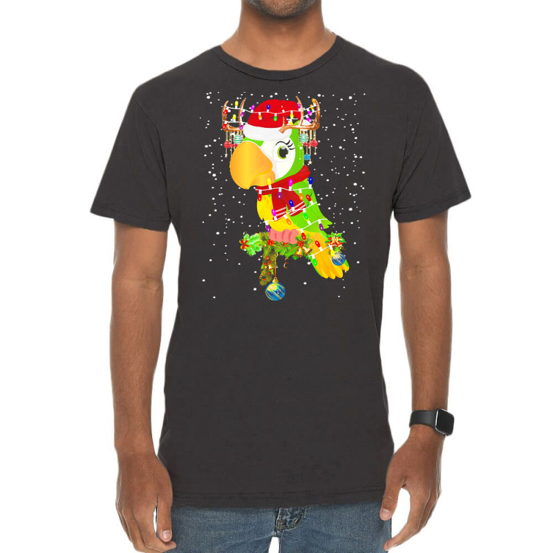 Funny Christmas Gift For Cat Lover T  Shirt Santa Parrot Gorgeous Rein Vintage T-shirt | Artistshot