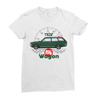 Wagon Dark Green Ladies Fitted T-shirt | Artistshot