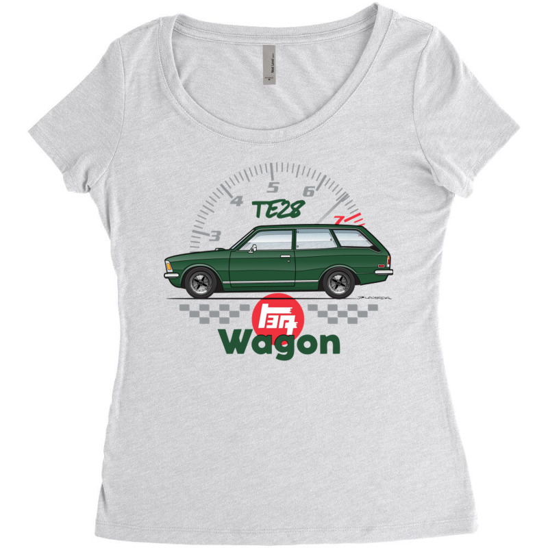 Wagon Dark Green Women's Triblend Scoop T-shirt by apolitery | Artistshot