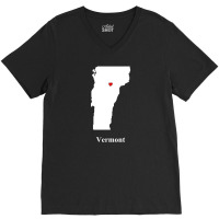 Vermont Love Map V-neck Tee | Artistshot