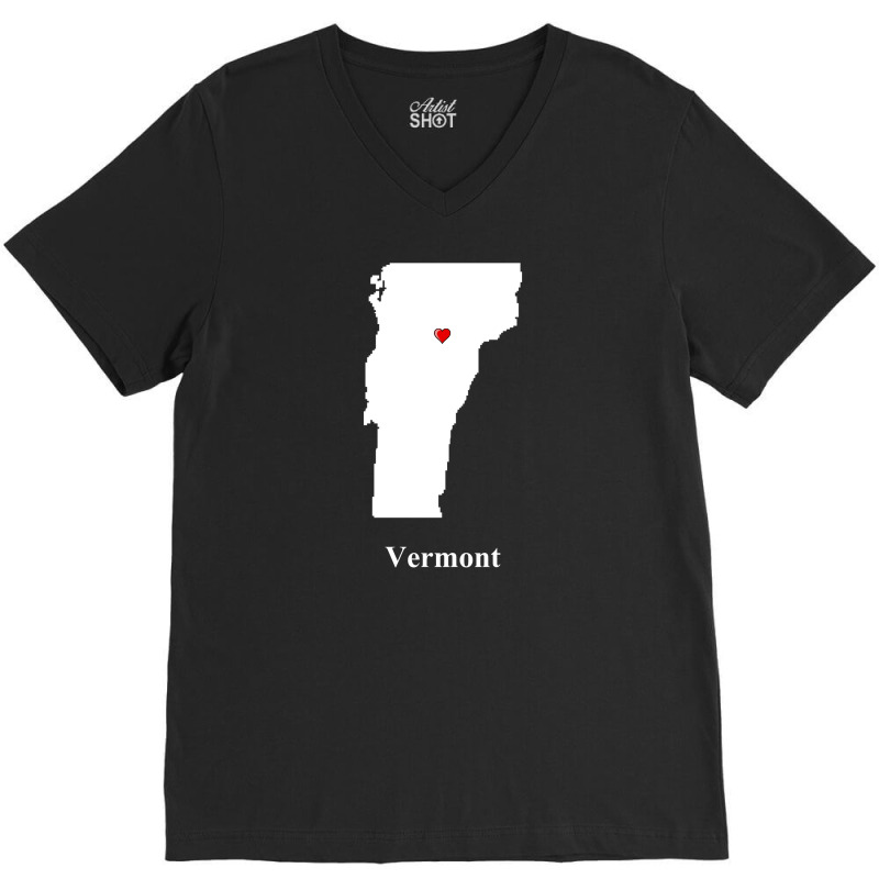 Vermont Love Map V-neck Tee | Artistshot