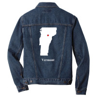 Vermont Love Map Men Denim Jacket | Artistshot