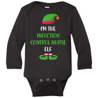 Infection Control Nurse Elf Christmas Family Matching Funny T Shirt Long Sleeve Baby Bodysuit | Artistshot