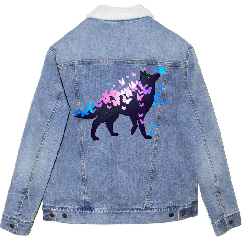 Transgender Pride Galaxy Wolf (requested) Unisex Sherpa-Lined Denim Jacket by muingalivera | Artistshot