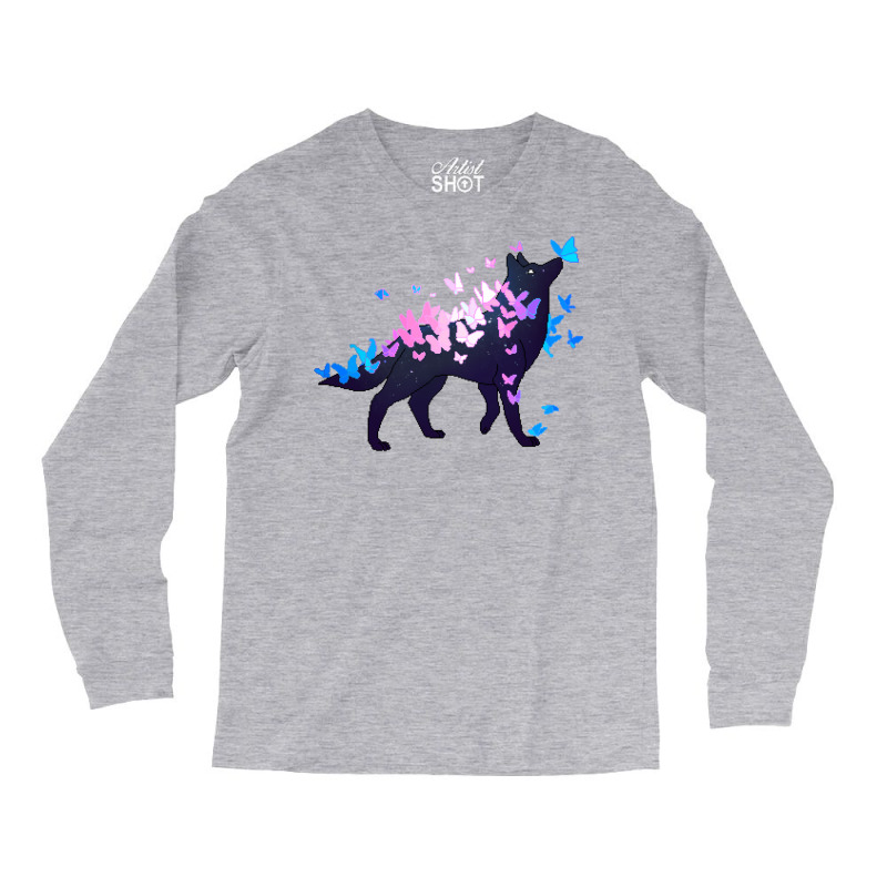 Transgender Pride Galaxy Wolf (requested) Long Sleeve Shirts by muingalivera | Artistshot