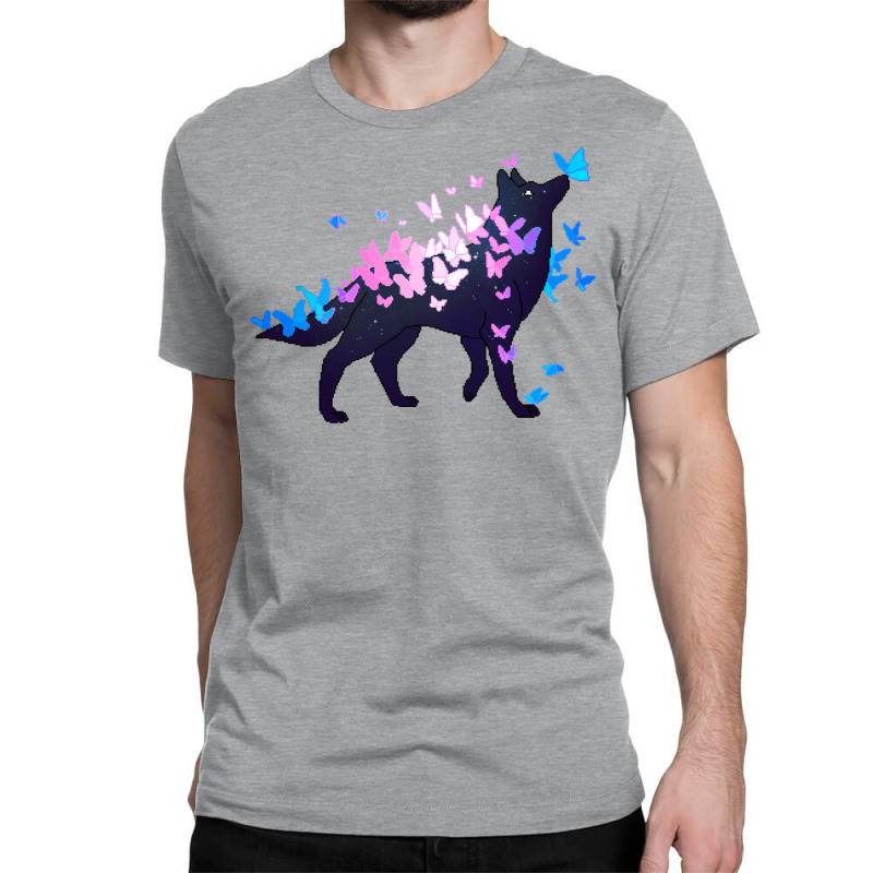 Transgender Pride Galaxy Wolf (requested) Classic T-shirt by muingalivera | Artistshot