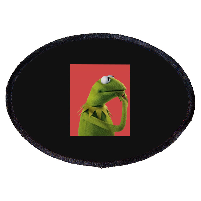 Pondering Kermit Oval Patch | Artistshot