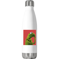 Pondering Kermit Stainless Steel Water Bottle | Artistshot