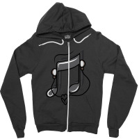 Black Music Note Zipper Hoodie | Artistshot